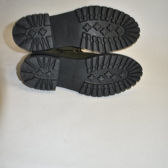 La Canadienne Cara Waterproof Combat Boot Khaki Olive Green Suede Size 7.5 - Picture 9 of 10